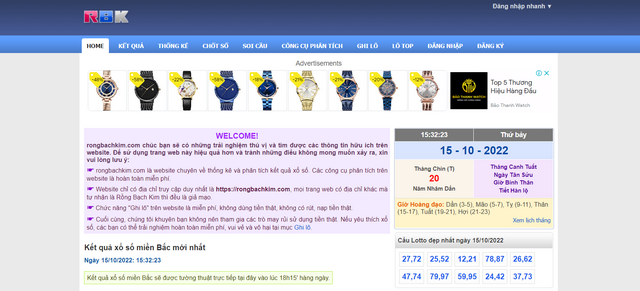 Giao diện trang web Rồng bạch kim